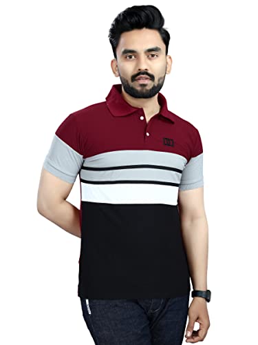 Image of Men's Regular Fit Striped Polo T-Shirts