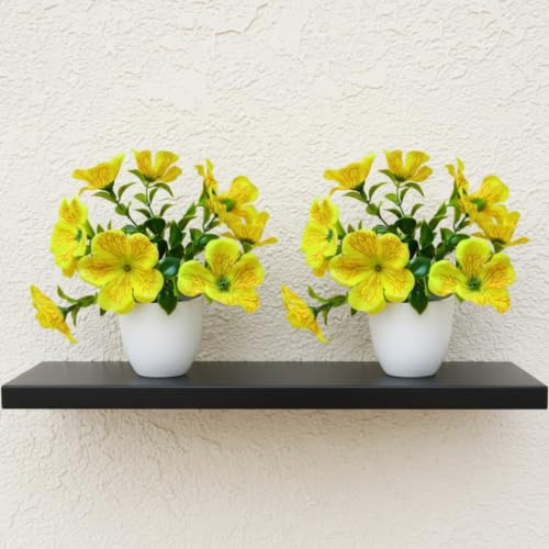 Image of fancymart Artificial Real Touch Flower Plant with Pot (Pack of 2), 16 cm Height, Decorative Faux Floral Plant for Home, Office, Living Room, Bedroom, Table & Shelf Decor