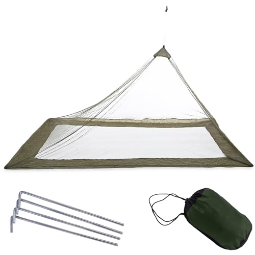 LiXiongBao Mosquito Net Tent,7.2x3.9x3.28 FT Outdoor Mosquito Net for Camping and Hiking with Tent pegs,Bug Net,Bed Net,Mosquito Tent,Bed Tent,Bug Netting for Bed without Sleeping Mat(Green)
