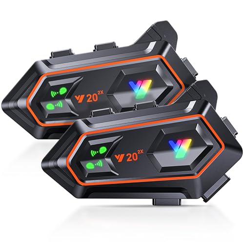 WANNTO Interfono Moto bluetooth coppia 1000M Sistema di Comunicazione con Cancellazione del Rumore...