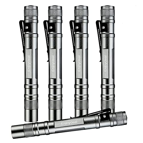 Enjoydeal 5Pcs Pen Flashlights 1000Lm Ultra Slim Portable Led Penlight Pocket Pen Light Flashlight With Clip For Indoor Outdoor #TOP7