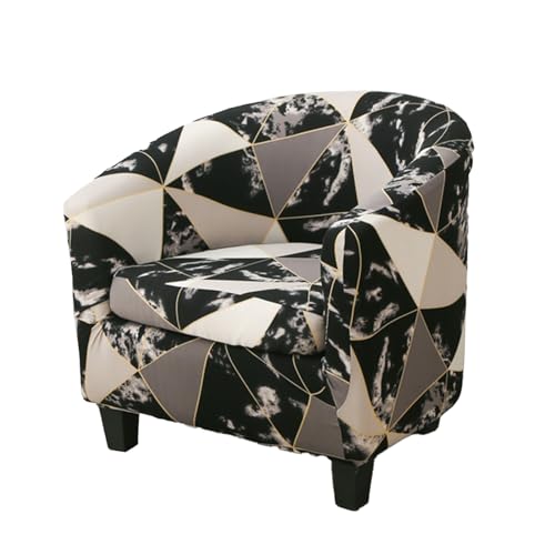 MINGZHE Stretch Barrel Chair Covers,Highly Elastic All Inclusive Semicircular Single Sofa Chair Cover, Club Removable Couch Furniture Protector Arm Chair Cover for Living Room(#2)