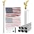 35 FT Heavy Duty 14 Gauge Tapered Commercial Flagpole Outdoor Sectional Residential Flag pole Gold Eagle Top Windstrong 5x8 FT US Nylon Flag Sewn Stars Stripes Hardware for holding two Flags included