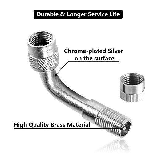 Go-Upp 3Pcs Chrome 45 Degree 90 Degree 135 Degree Angled Wheel Tire Tyre Valve Stem Extension For Car Motorcycle Bike Truck Rv's Scooter Adapter Universal Extenders #TOP3