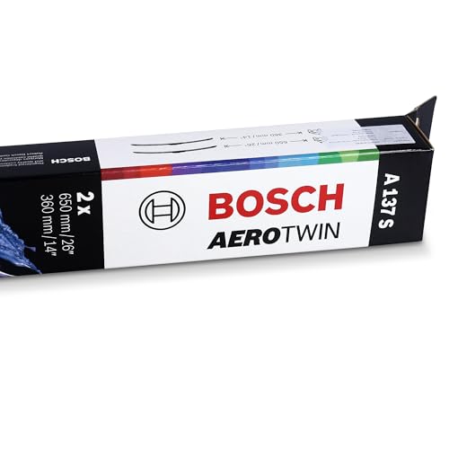 Image of BOSCH 3397014137 AeroTwin Wiper Blades - Set of 2 (26 inch & 14 inch) Top Lock 19mm | Driver and Passenger Side Original Equipment Replacement Blades