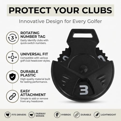 Etiquetas numeradas para cabezas de palos de golf con fundas compactas de PP duradero 4