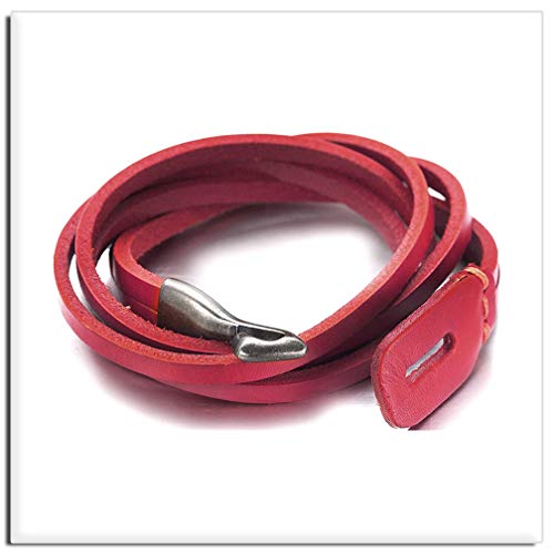 Xusamss Punk Rock Metal Easy Hook Wristband Leather Cuff Bracelet,7.5" Wrist3