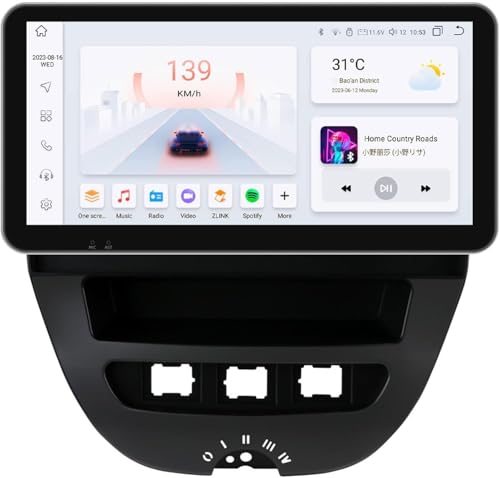 Autoradio Android 15 pour Peugeot 107 et Toyota Aygo avec écran tactile 10 pouces et GPS