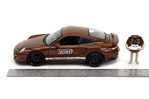 Jada M&M's Porsche 911 Turbo 1:24 y Figura Brown 2.75" miniatura 6