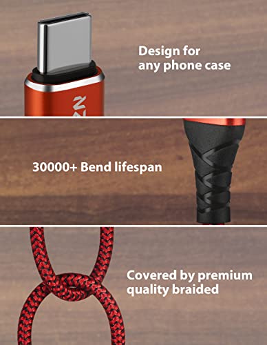 Hoinzn Usb C Cable[2-Pack,6Ft], 3A Type C Fast Charging Cord Durable Braided Compatible With Samsung Galaxy A20 A50 A51 A71, S20 S10 S9 S8 Plus Android Cell Phone Charger Cable Red #TOP4