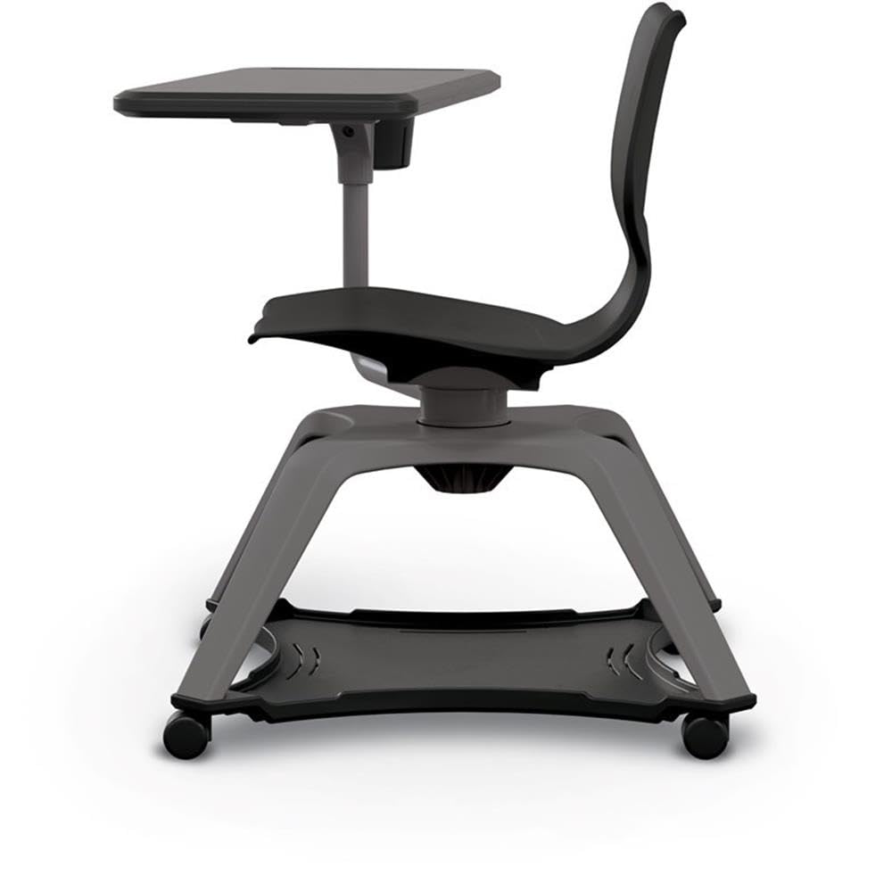 MooreCo Hierarchy Modern Plastic Enroll Tablet Chair with Cup Holder in Black - Image 3