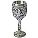 Medieval Viking Knight Chalice Wine Goblet Gothic Metal Cup Drinking Vessel with Wine Drip Ring for King/Queen's Party Decorations Wedding Prop