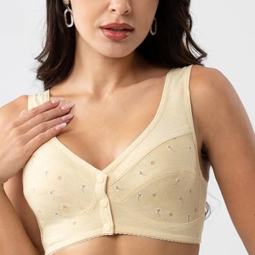 Image of Daisy Bras for Older Women Comfort Soft Breathable Bra Wireless Front Closure Bras
