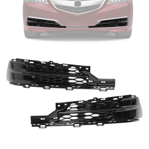 BALOCEO Front Grill Compatible with 2015-2017 Acura TLX Base-SH-AWD, Bumper Grille Replacement for AC1039106 AC1038106, Plastic(ABS) Gloss Black Painted Driver&Passenger Side