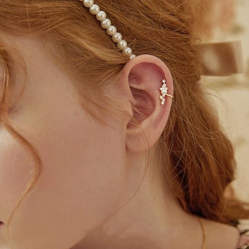 Image of Ear Cuffs Non Piercing 14K Gold Plated Ear Cuff Earrings for Women Trendy Clip on Cartilage Earring Stacks Non Pierced Adjustable Fake Earrings Set Jewelry Christmas Gift 2026 Stocking Stuffers