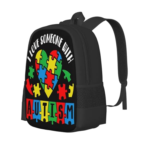 Autism Awareness Backbags Large Adjustable Backpack Lightweight Daypack for Men Women 16.5 Inches2