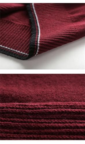 Men's Fashion Solid Color Wool Pullover V-Neck Sleeveless Casual Knitted Vest3