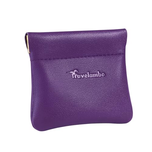 Image of Travelambo Leather Squeeze Coin Purse Pouch Change Holder for Men & Women