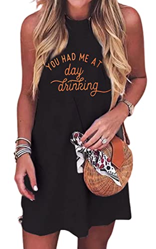 Image of Sun Salt Sand Coconut Tree Mini Dress Women Summer Sleeveless Vacation Tank Dress Beach Praty Shirts Dress