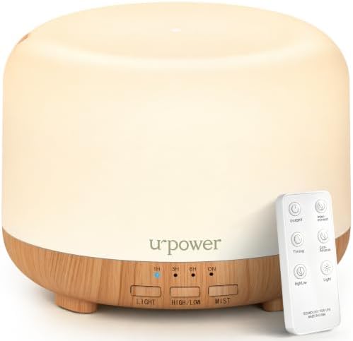 URPOWER 500mL Essential Oil Diffuser Humidifier for Home & Large ...