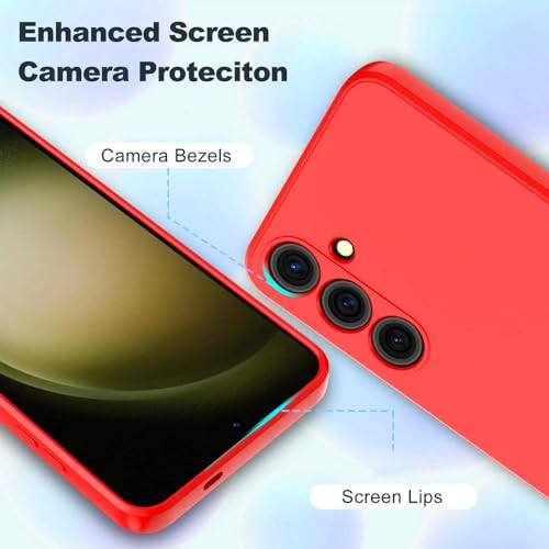 Image of Back Cover for Samsung Galaxy S23 Plus 5G | Full Camera Protection | Premium Liquid Silicon Case | Flexible Bumper Case for Samsung Galaxy S23 Plus 5G (Red)