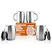 Stainless Steel Coffee Mugs with Lid (Set of 4) -14 oz Double Walled Coffee Glasses perfect for Travel, Outdoor, Camping. Vacuum, Shatterproof, Durable Coffee Mug