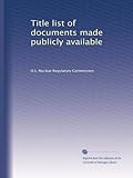  Elenco dei titoli dei documenti resi pubblicamente disponibili: Volume 79