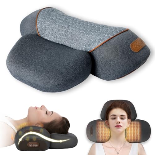 Bkrtondsy 3-in-1 Cervical Neck Traction Pillow Massage Hump - Heating,Vibration,Airbag Elevation,...