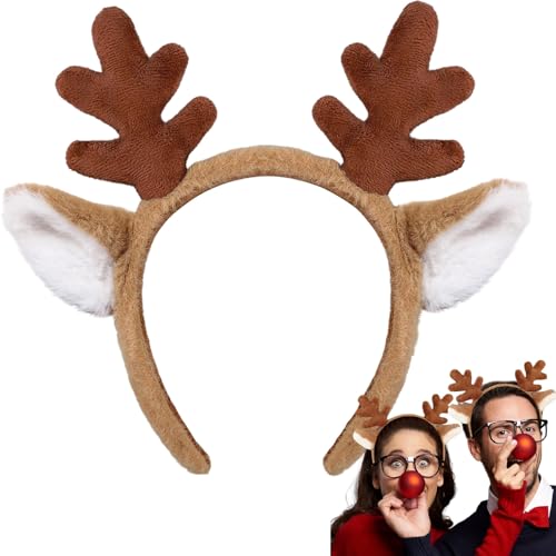 DaliDali Deer Antlers Headband Reindeer Antlers Headband Christmas Headbands for Women Reindeer Ears Fashion Hairband for Adult Beauty Makeup Face Washing Not a Toy For users aged 15 and Above.