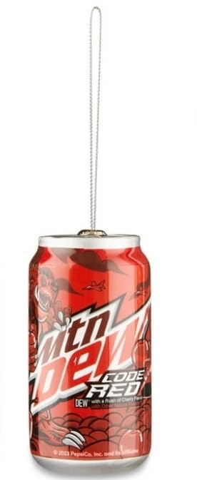 Mountain Dew Code Red Ornament, 4" Hanging Ornament, Christmas Tree Ornament