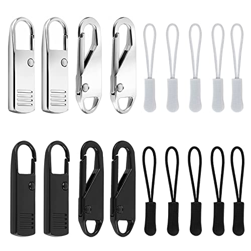 Lot de 18 fermetures éclair de rechange pour fermeture éclair : fermeture éclair en métal pour sacs, vêtements, manteaux, veste, sac à dos, 2 couleurs Cover