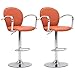 vidaXL 2X Tabourets de Bar avec Accoudoir Chaise de Comptoir Tabouret de Bistrot Tabouret de Comptoir Fauteuil de Bar Tabouret de Pub Orange Similicuir