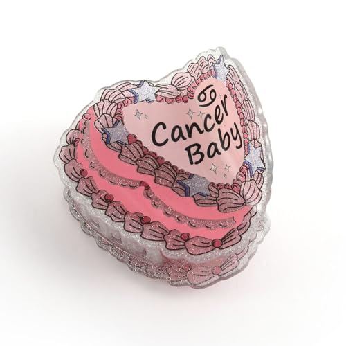 Cancer Baby Acetate Hair Claw, Personalized Acetate Hair Clip Mother Day Gift Birthday Present Pink and Silver