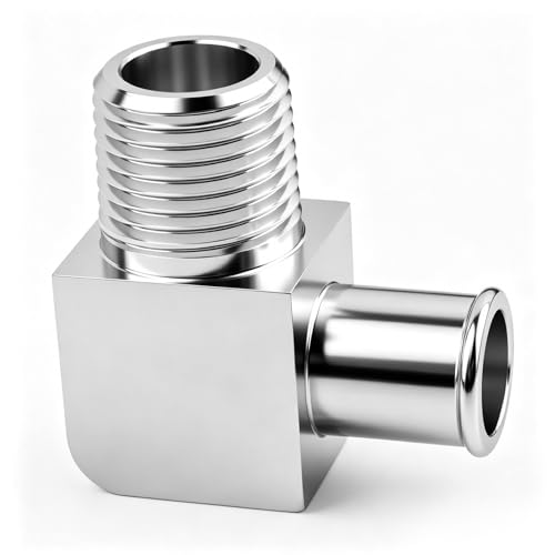 90° Car Heater Hose Fitting,Aluminum Alloy Cars Heater Hose Connector from 1/2 NPT to 5/8 Barb,Professional Elbow Fitting for Heaters Hoses Car Accessories for Cars SUVs