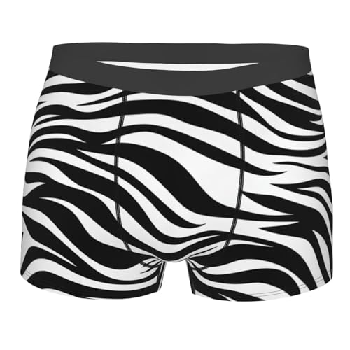 Men's Black Zebra Boxer Briefs - Zebra Print Underwear Boxer Briefs Wild Animal Sport Underwear Boxer Trunk Medium for Men