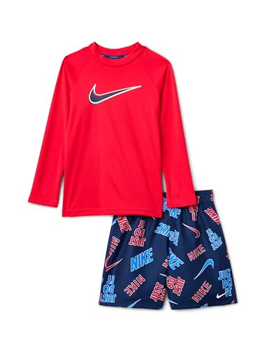 Nike Boys Long Sleeve Top & Short Set, Blue/Red, 4 Years