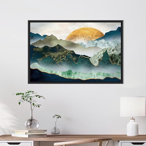Décoration murale 80 x 120 cm grand tableau de montagne abstrait pour habiller un grand mur