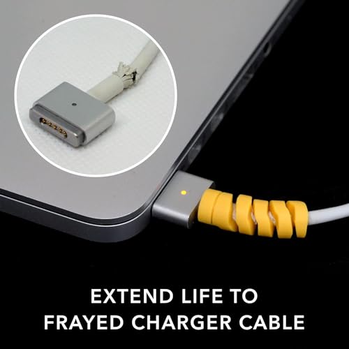 Image of ERZA 12 Pieces Charger Cable Saver, Silicone Highly Flexible Spiral Cable Wire Protector, Mouse Cable Protector, Suit for All Cellphone Data Lines, Computers End Cord Savers, Multicolor
