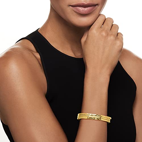 Ross-Simons Italian 18kt Gold Over Sterling Jewelry Set: 3 Hammered Bangle Bracelets2