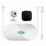 Picture of weishan 30ft USB C Cable Compatible with Blink Mini 2, Blink Mini and Blink Outdoor 4(4th Gen),(3rd Gen), XT, XT2 Cameras - 15m Long Flat Charging Cord with 1ft USB C Waterproof Adapter, White