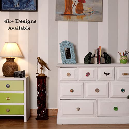 Image of Indian-Shelf Ceramic Handcrafted Dresser Knobs for Drawer Cabinet-2 Pieces