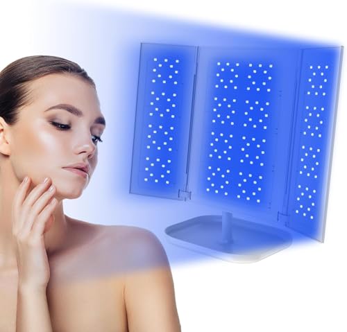 Cozion Lámpara bronceadora portátil light, 24W Lampara de bronceado plegable con 192 piezas leds para Facial Y Corporal con soporte y proteccion ocular