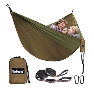 Unigear ハンモック パラシュート 専用ベルト付き 超広い 超軽量 2人用 余裕がある 5色 320×200cm 275×165cm 耐荷重350kg 室内 アウトドア キャンプ 公園 三人用 コンパクト 部屋 風通し良く 涼しい サラサラ肌触り良い 高耐久安心 通気速乾丈夫安全 カラビナ付き