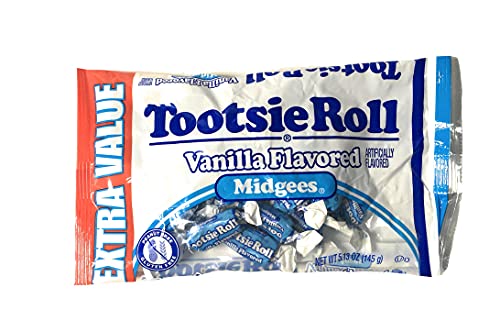 (1) 5.13 oz Bag Tootsie Roll Vanilla Flavored Midgees - Peanut Free and Gluten Free (Approximately 22 Pieces Per Bag)