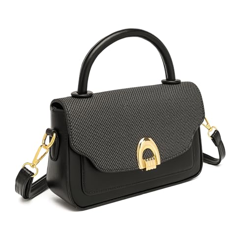 Detachable Strap Crossbody Bag & Shoulder Bag in PU Knit-Like Leather - Y2K Tote Bag for Women, Mini Purse for Work, Travel