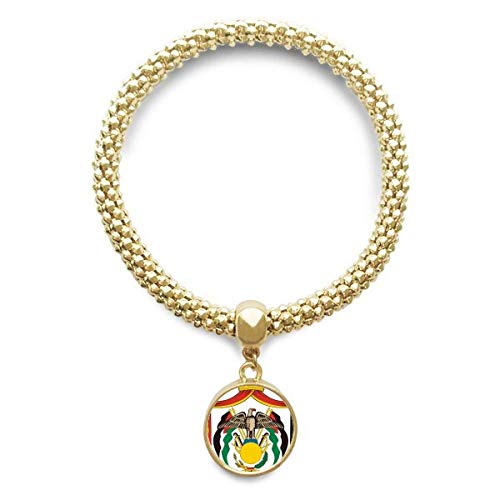 DIYthinker Cadena de joyería Jordan Nacional Emblema de Oro Pendiente Redondo de...