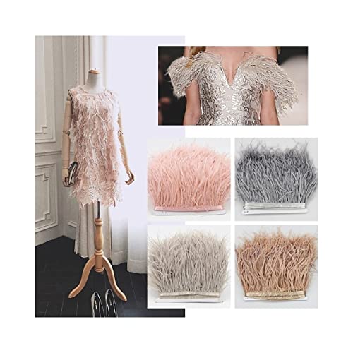 Plumes d'autruche blanches 8-10cm pour customiser une robe de soirée - 3