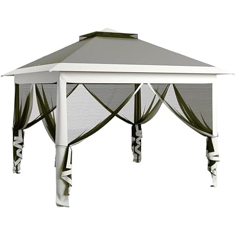 Outsunny 3.3 x 3.3m Pop Up Gazebo with Mesh Cover