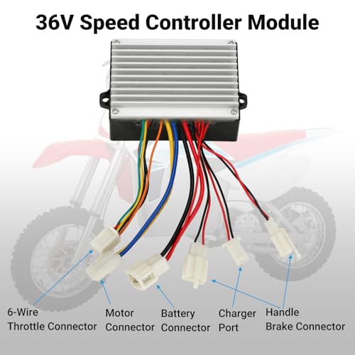 Image of EOPOAYI MX500 Controller and Throttle Kit Replacement for Razor MX650 (V14+) MX500 (V21+) Dirt Rocket Bike SX500 RSF650 EcoSmart Metro Electric Scooter Parts, 36V Control Module with Charging Port