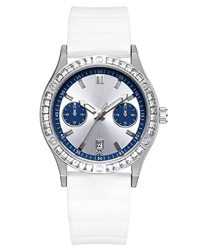 Imagen de CIVO Reloj Mujer Analogico Minimalistas Impermeable Moda Goma Cuarzo Elegante Clasico Blanco